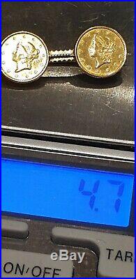 Very Unusual, Pair Of Us 1 Dollar Solid Gold Bullion Coins Mounted As A Brooch