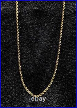 Vintage 14K 13.4g Solid Diamond Cut Gold Chain 2.75mm 24 inches long Tested
