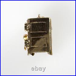 Vintage 14K Yellow Gold Locking Safe Charm Pendant, 1/2 inch, 3 grams