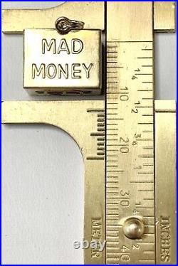 Vintage 14k gold Mad Money charm, Dollar Silver Certificate, Fine Jewelry
