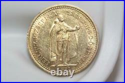 Vintage 1892 22K Solid Gold Hungary 10 Korona Coin Rare Collectible Currency