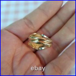 Vintage 1945 Dos Pesos 22k Coin Ring Set In 14k Solid Yellow Gold sz 7