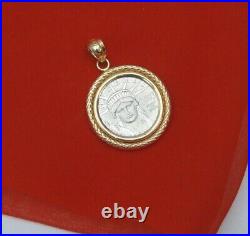 Vintage 1/10 oz. 9995 Platinum American eagle BU Coin Solid 14K Gold Bazel Rare
