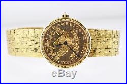 Vintage Corum $10 Gold Coin Wristwatch Eagle Liberty 1880 18KYG $30K VALUE