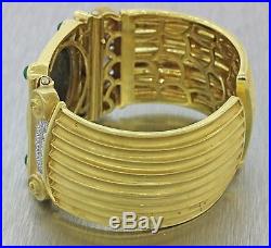 Vintage Estate Etruscan 18K Solid Yellow Gold Roman Coin Cuff Bracelet 100g