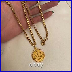 Vintage Italian 18k solid gold 46.35g stamped signed 750 59AR scales necklace