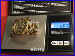 Vintage Lucien Piccard $10 US Coin 14K Solid Both Watch & Bracelet Swiss