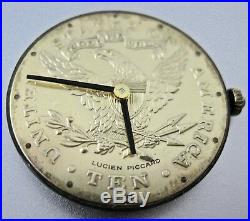 Vintage Lucien Piccard 1O Dollars Gold Coin Dial watch wit movement cal 498
