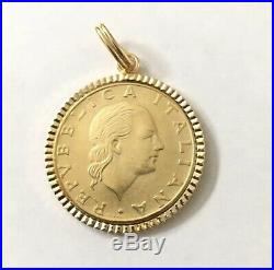 Vintage Milford Italian 14k SOLID Gold 200 Lire Coin CHARM / PENDANT