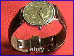 Vintage Oversized 14K Solid Gold MATHEY TISSOT Coin Watch 17 Jewels Manual