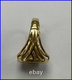 Vintage Solid 18K Yellow Gold New Zealand Gold Coin Ring Size 6.5