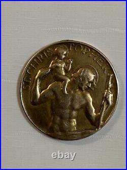 Vintage St Christopher 9ct Solid Gold Coin