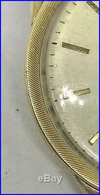 Vintage Zodiac Solid Gold Watch Coin Edge Case Sub 2nd Hand With Exotic Band