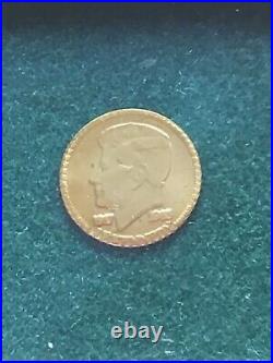 Vintage solid gold COIN 8K miniature in frame JFK John F. Kennedy special