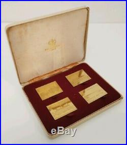 Vtg 1975 Gold on Sterling Solid Silver Stamps Passenger Railway Anniversary 108g