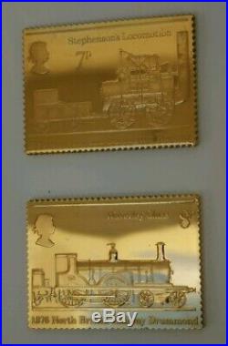 Vtg 1975 Gold on Sterling Solid Silver Stamps Passenger Railway Anniversary 108g