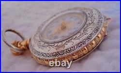 WALTHAM 1891 Sz0s 1/2 HUNTER 10K SOLID GOLD&TRI COLOR-COIN SILVER POCKET WATCH