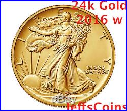 Walking Liberty Half Dollar 2016 Centennial Gold Coin W. 9999 24 karat 1916 16xa