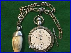 Waltham Pocket Watch Model 1883 SOL Grade Coin Silver 18 Size Tip-up
