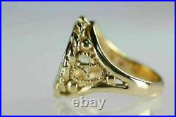 Women's Solid 14k Gold Diamond Dos Pesos 1945 Coin Ring Size Size 6.25 #7102