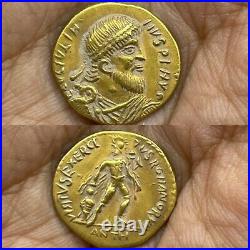 Wonderful Unresearched Ancient Roman King Solid 22k Gold Coin 4.1gr