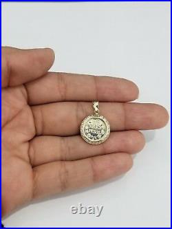 Yellow Gold Dos Pesos Copy Coin Pendant 1945 Medallion 20 Inch Solid Chain